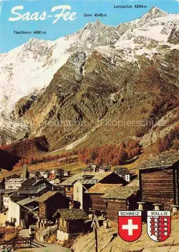 AK / Ansichtskarte  Saas-Fee_VS mit Taeschhorn Dom Lenzspitze