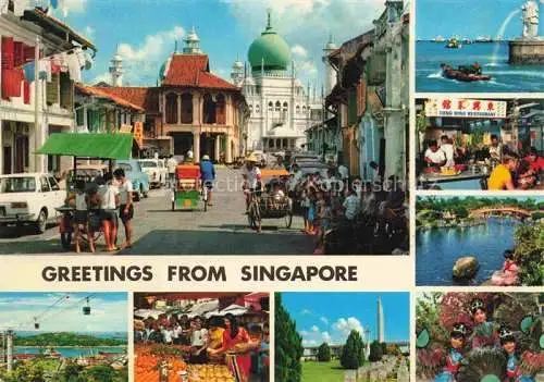 AK / Ansichtskarte  Singapore Ortsmotive Teilansichten Hafen Bruecke