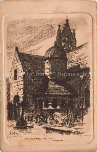 AK / Ansichtskarte  Tregastel_22_Cotes-d_Armor Eglise du Bourg l'Ossuaire Dessin Kuenstlerkarte