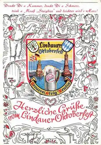 AK / Ansichtskarte  LINDAU__Bodensee Lindauer Oktoberfest Wappen Brauerei Steig Kuenstlerkarte