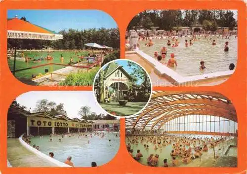 AK / Ansichtskarte  Harkanyfuerdo_HU Freibad Hallenbad