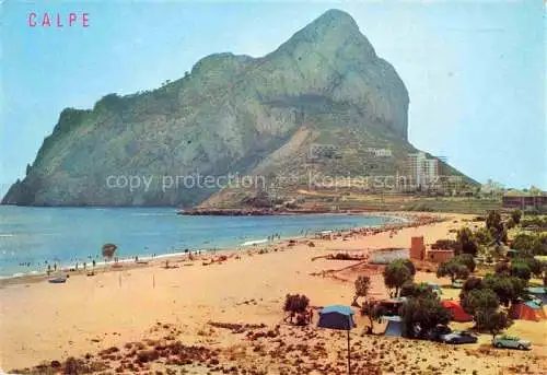 AK / Ansichtskarte  Calpe_Calp_Alicante_ES La playa y el Penon de Ifach