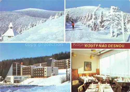 AK / Ansichtskarte  Kouty_nad_Desnou_Winkelsdorf_CZ Winterpanorama Hotel Restaurant Wintersport