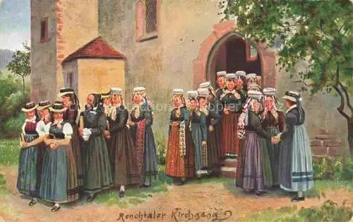 AK / Ansichtskarte  Hoffmann__Heinrich_Kuenstlerkarte_Sueddeutschland_Alsace Kirchgang im Schwarzwald