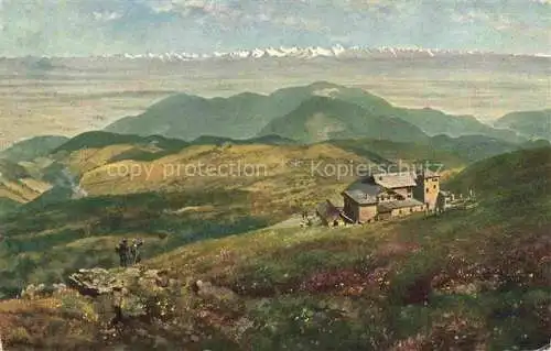 AK / Ansichtskarte  Hoffmann__Heinrich_Kuenstlerkarte_Sueddeutschland_Alsace Grosser Belchen mit Alpenpanorama