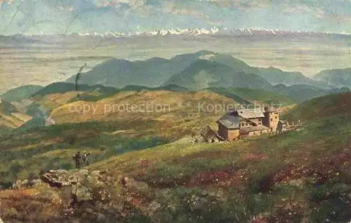 AK / Ansichtskarte  Hoffmann__Heinrich_Kuenstlerkarte_Sueddeutschland_Alsace Grosser Belchen mit Alpenpanorama