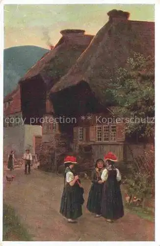 AK / Ansichtskarte  Hoffmann__Heinrich_Kuenstlerkarte_Sueddeutschland_Alsace Dorfstrasse im Schwarzwald