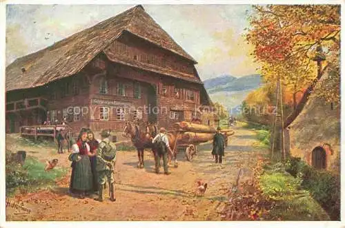 AK / Ansichtskarte  Hoffmann__Heinrich_Kuenstlerkarte_Sueddeutschland_Alsace Gasthaus zum Himmelreich Eingang ins Hoellental