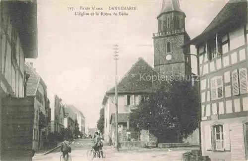 AK / Ansichtskarte  DANNEMARIE__Dammerkirch_Alsace_68_Haut-Rhin Eglise et la Route d Dalle