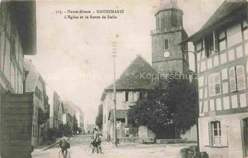 AK / Ansichtskarte  DANNEMARIE__Dammerkirch_Alsace_68_Haut-Rhin Eglise et la Route de Delle