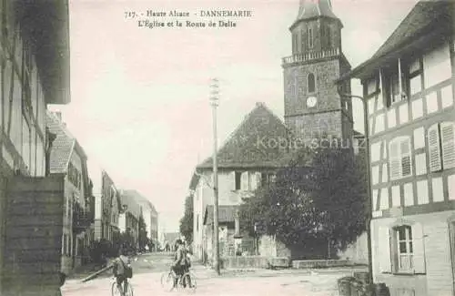 AK / Ansichtskarte  DANNEMARIE__Dammerkirch_Alsace_68_Haut-Rhin Eglise et la Route de Delle