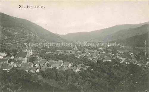 AK / Ansichtskarte  Saint-Amarin_St-Amarin_Alsace_68_Haut_Rhin Vue générale et les Vosges