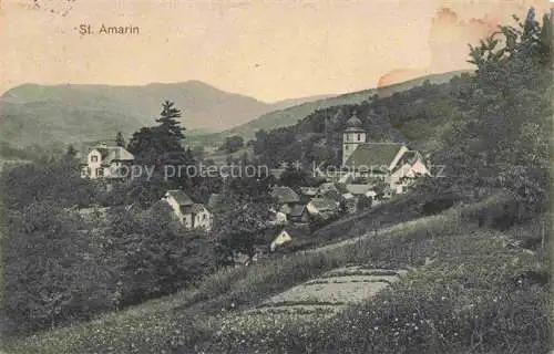 AK / Ansichtskarte  Saint-Amarin_St-Amarin_Alsace_68_Haut_Rhin Vue générale et les Vosges