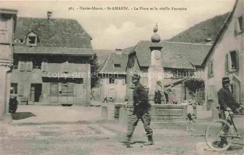 AK / Ansichtskarte  Saint-Amarin_St-Amarin_Alsace_68_Haut_Rhin La Place et la vieille fontaine