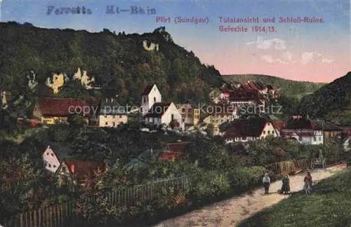 AK / Ansichtskarte  Pfirt_Ferrette_68_Haut-Rhin Totalansicht mit Schlossruine Gefechte 1914/15 1. Weltkrieg