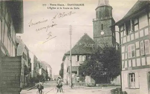 AK / Ansichtskarte  DANNEMARIE__Dammerkirch_Alsace_68_Haut-Rhin Eglise et Route de Delle