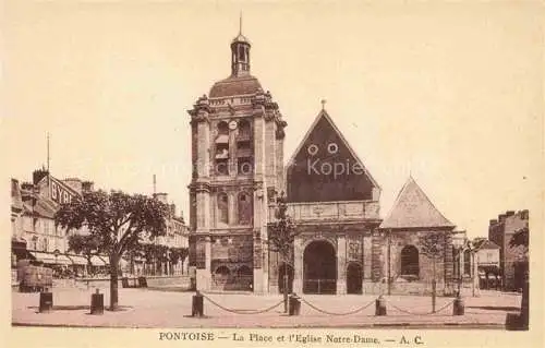 AK / Ansichtskarte  Pontoise_95_Val-d_Oise La Place et l'Eglise Notre Dame