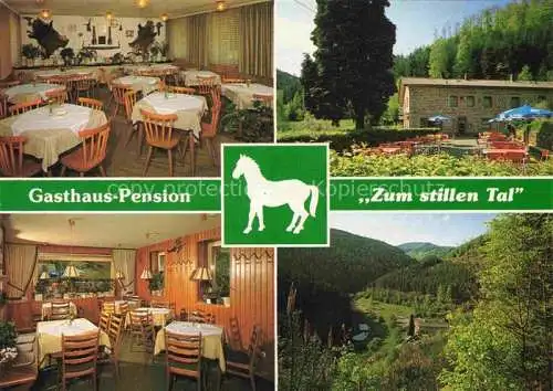 AK / Ansichtskarte  Hornesselwiese Gasthaus Pension Zum stillen Tal Gastraeume Garten