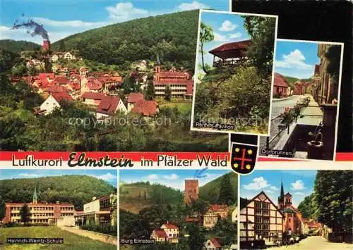 AK / Ansichtskarte  Elmstein_Rheinland-Pfalz Ortsansicht Rehfels Pavillon Dorfbrunnen Heinrich Weintz Strasse Burg Elmstein