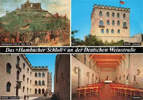 AK / Ansichtskarte  Hambach__Neustadt_Weinstrasse Hambacher Schloss Schloss Innenhof Festsaal Ostseite