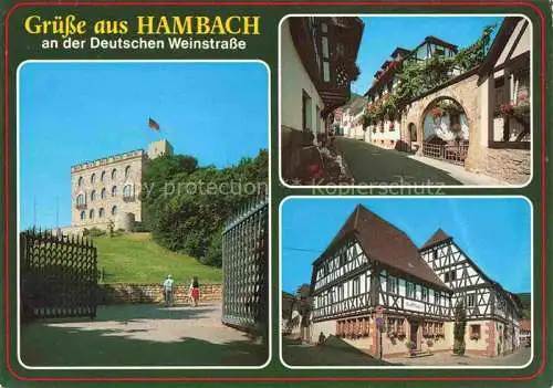 AK / Ansichtskarte  Hambach__Neustadt_Weinstrasse Hambacher Schloss Schlossgasse Fachwerkhaeuser