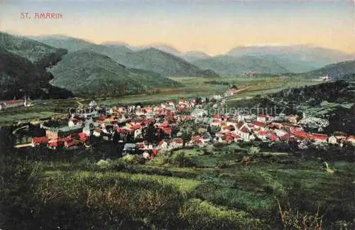 AK / Ansichtskarte  St-Amarin Saint-Amarin Alsace 68 Haut Rhin Vue générale et les Vosges