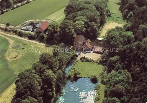 AK / Ansichtskarte  Stukenbrock Schloss Holte-Stukenbrock Gaststaette Cafe Zum Muehlengrund Fliegeraufnahme