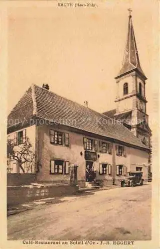 AK / Ansichtskarte  Kruth Krueth 68 Haut-Rhin Cafe Restaurant au Soleil d'Or Eglise