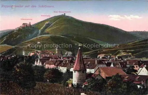 AK / Ansichtskarte  Rappoltsweiler Ribeauville 68 Elsass Haut-Rhin Panorama mit den Schloessern