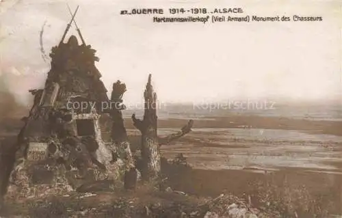 AK / Ansichtskarte  Hartmannswillerkopf Hartmannsweilerkopf 68 Haut-Rhin Vieil Armand Monument des Chasseurs