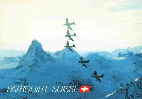 AK / Ansichtskarte  Flugzeuge Militaria Patrouille Suisse Matterhorn 