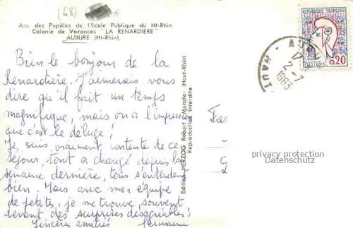 AK / Ansichtskarte  Aubure Altweier 68 Haut Rhin Ass des Pupilles de l'Ecole Publique du Ht Rhin La Renardiere