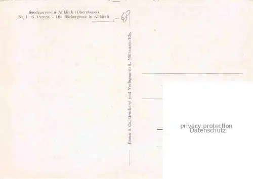 AK / Ansichtskarte  Altkirch 68 Haut-Rhin Baeckergasse Sundgauverein Kuenstlerkarte Nr. 1 G. Peters
