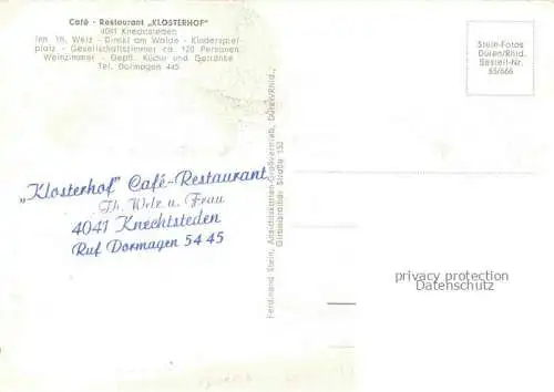 AK / Ansichtskarte  Knechtsteden Dormagen NRW Café Restaurant Klosterhof