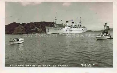 AK / Ansichtskarte  Santos Sao Paulo Brazil Entrada da barra Dampfer