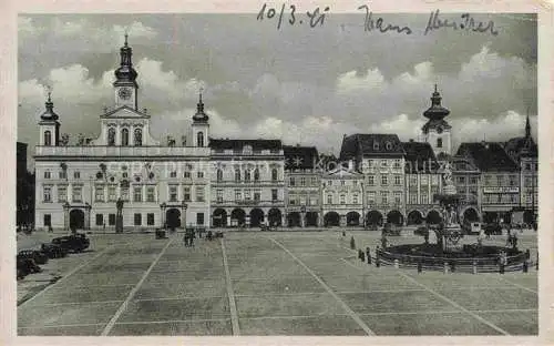 AK / Ansichtskarte  Budweis CESKE BUDEJOWICE Cesky Budejovic CZ Stadtplatz Denkmal