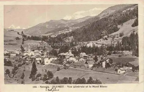 AK / Ansichtskarte  Flumet 73 Savoie Vue générale et le Mont Blanc