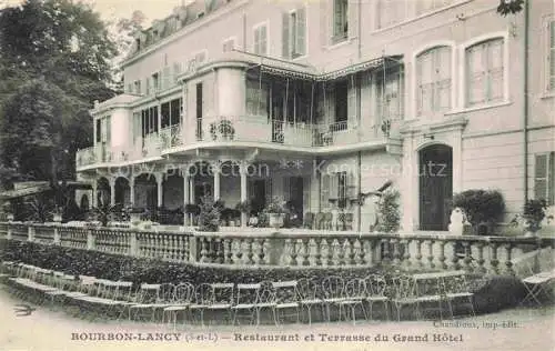 AK / Ansichtskarte  Bourbon-Lancy 71 Saone-et-Loire Retaurant et Terrasse du Grand Hotel