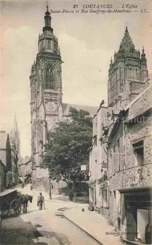 AK / Ansichtskarte  Coutances 50 Manche Eglise Saint Pierre et Rue Geoffroy de Montbray