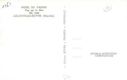 AK / Ansichtskarte  JULLOUVILLE Avranches 50 Manche Hotel du Casino Vue sur la Mer