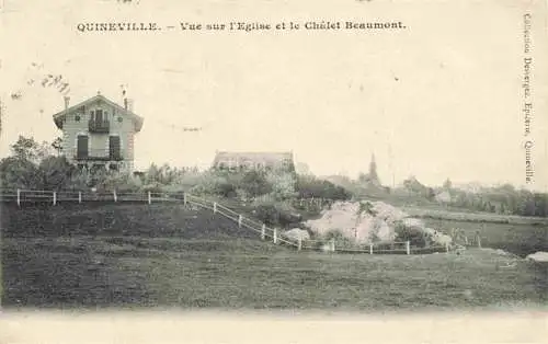 AK / Ansichtskarte  Quineville Cherbourg 50 Manche Vue sur l'Eglise et le Chalet Beaumont