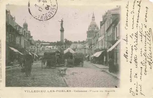 AK / Ansichtskarte  Villedieu-les-Poeles 50 Manche Colonne Place du Marche