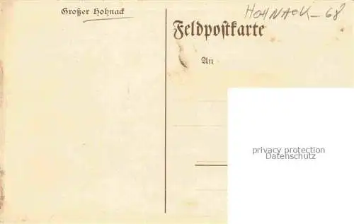 AK / Ansichtskarte  Hohneck Le 88 Vosges Grosser Hohnack Feldpostkarte