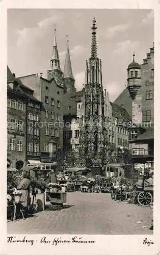 AK / Ansichtskarte  NueRNBERG Am schoenen Brunnen Feldpost