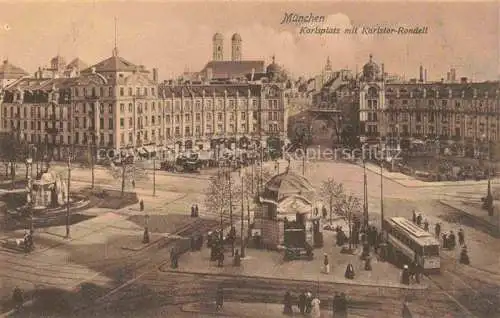 AK / Ansichtskarte  Strassenbahn Tramway-- Muenchen Karlplatz Karlstor Rondell