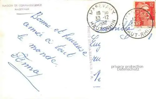 AK / Ansichtskarte  Masevaux Masmuenster 68 Haut-Rhin Maison de Convalescence