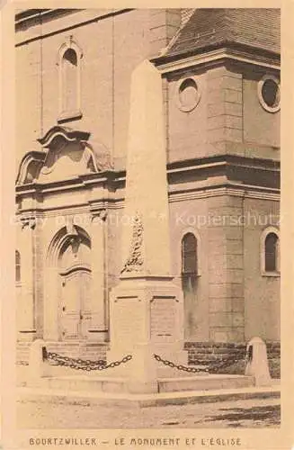 AK / Ansichtskarte  Bourtzwiller Burtzweiler Mulhouse Muehlhausen 68 Haut-Rhin Le Monument et l'Eglise