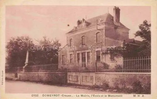 AK / Ansichtskarte  Domeyrot Gueret 23 Creuse La Mairie Ecole et Monument