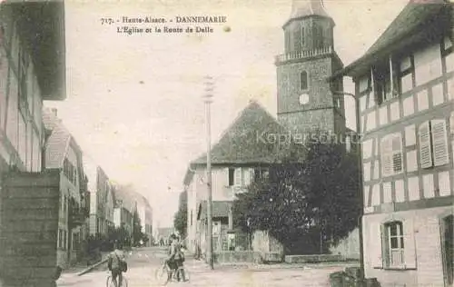 AK / Ansichtskarte  DANNEMARIE  Dammerkirch Alsace 68 Haut-Rhin Eglise et la Route de Delle