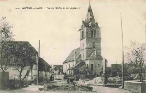 AK / Ansichtskarte  Aspach-le-Haut Oberaspach Thann 68 Haut-Rhin Vue de l'Eglise et du Cimetieres